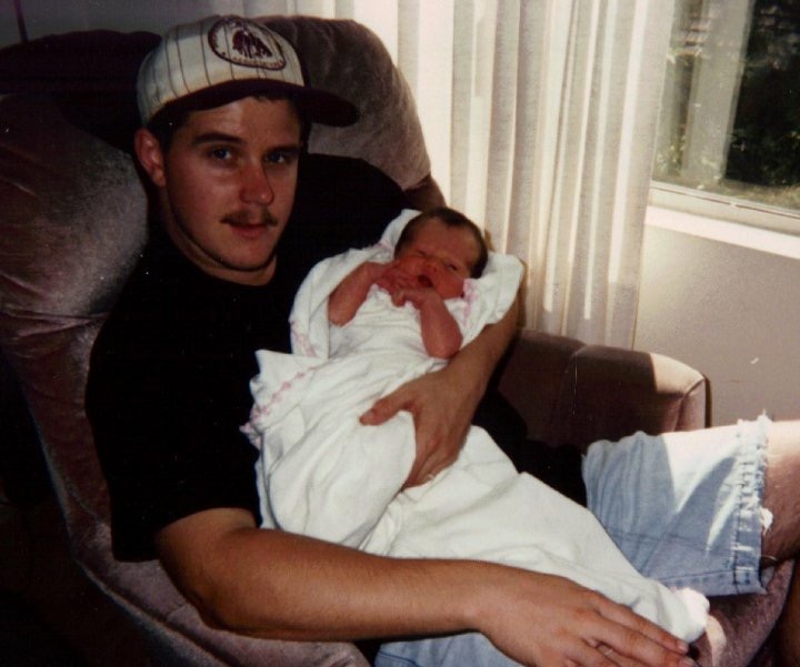 Katie Ward | The Falcon | Ward, as a newborn, and her father in 1995, home together for the first time.