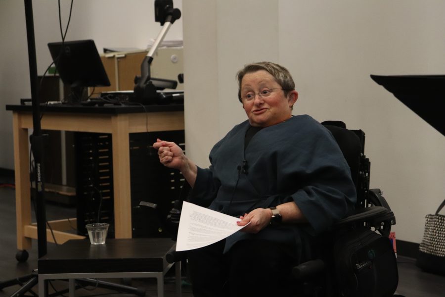 Karen Braitmayer gives a lecture about disabilities and possible career tracks.

Jacky Chen | The Falcon