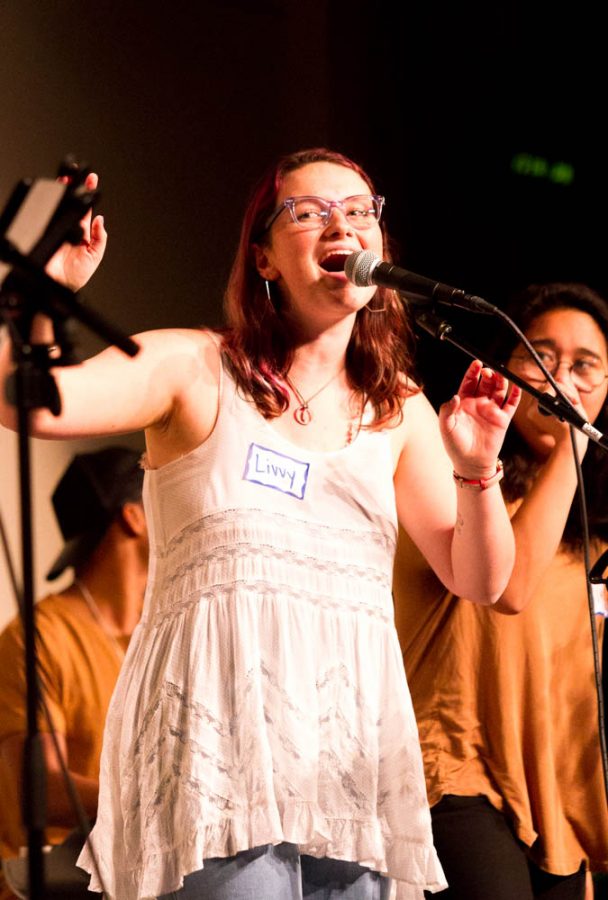 SPU Group Music Director, Livvy Nolin passionately performances the Latin worship song El Es Vida, in honor of the diverse community on campus.

