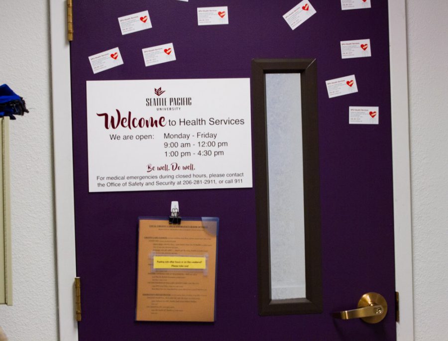the door of a room which reads Health Services