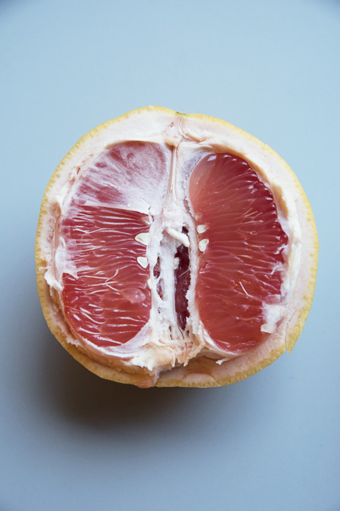 a blood orange sliced in half