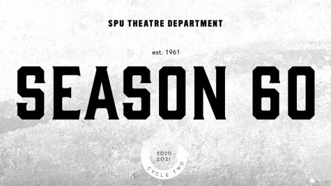 a graphic with the words "SPU Theatre department Season 60"