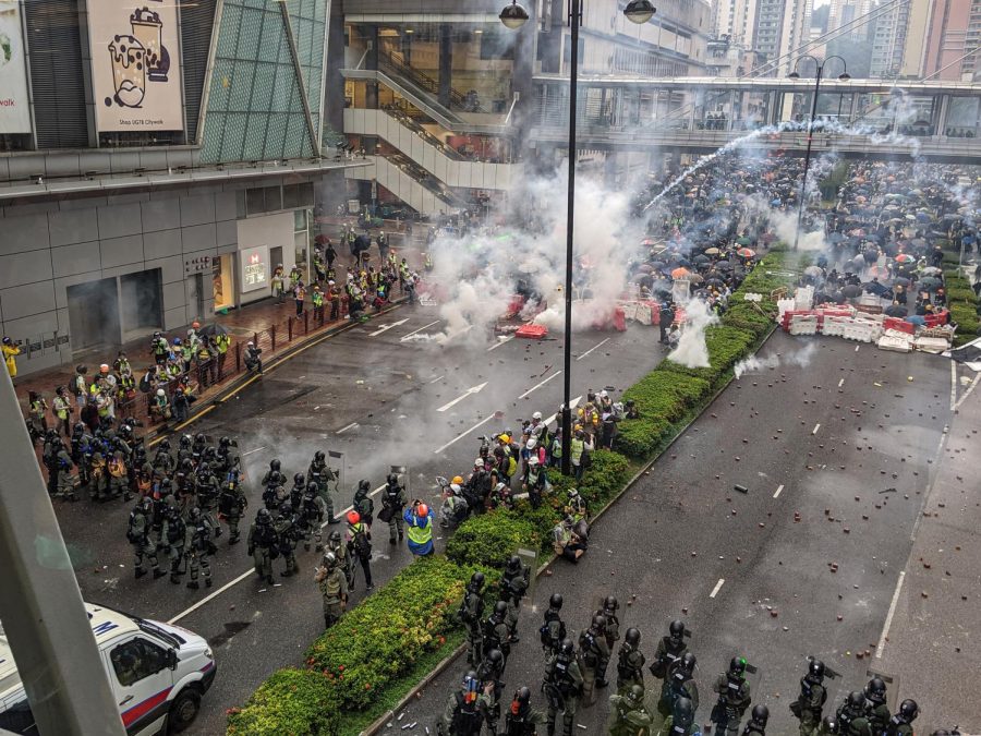 During the Tsuen Wan March on August 25th, 2019 protestors and police came to a standoff on part of Yeung Uk Road.