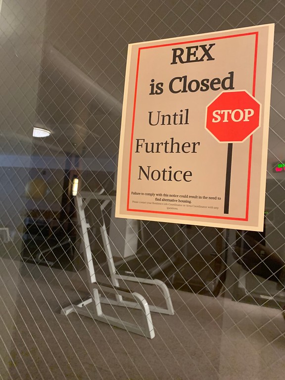 A sign saying, Rex is closed until further notice