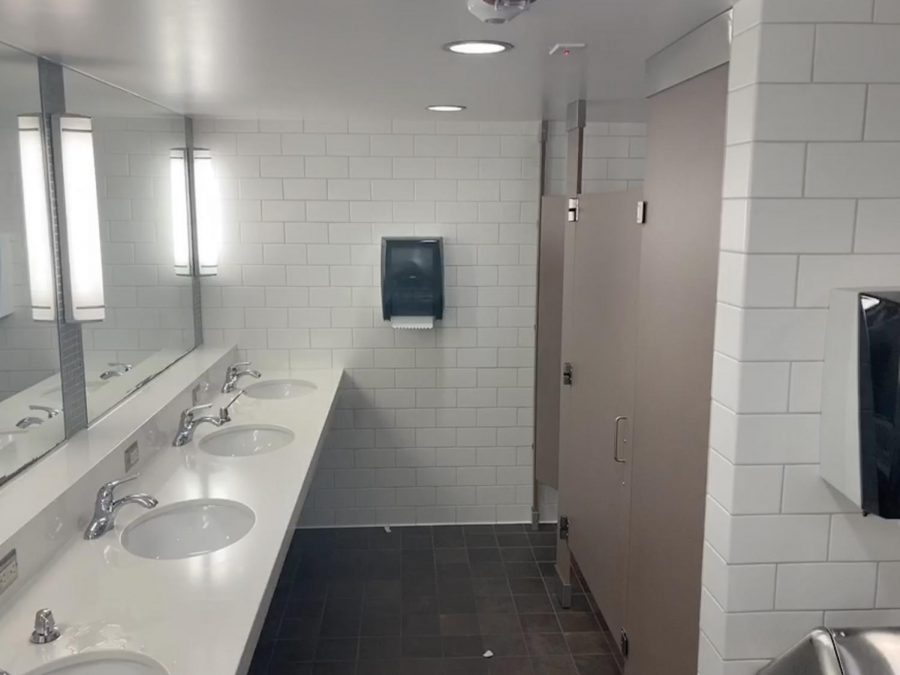 Four students are allowed inside the bathrooms at a time in the traditional style halls.