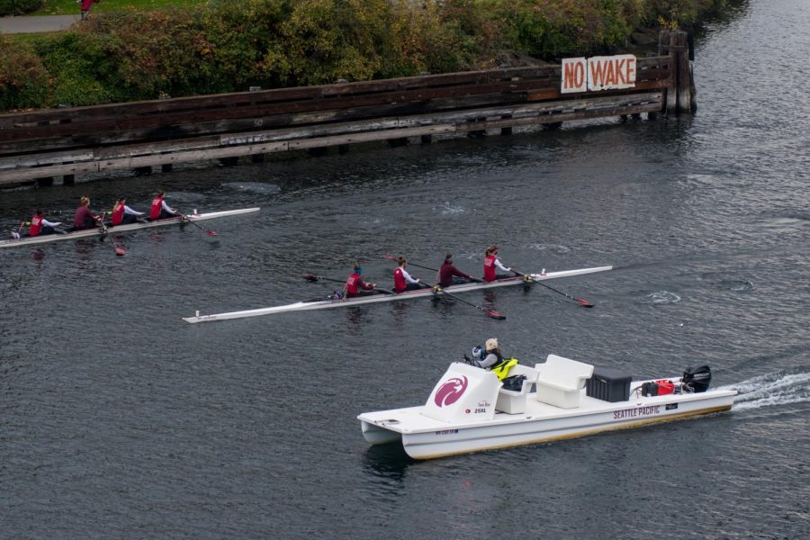 Women on the rowing team are limited to rowing with teammates in their four person pods.