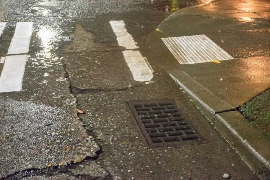 Storm drains overflowed on Tuesday night, heavy rains blanketed campus and several SPU dorms and apartment buildings lost power.