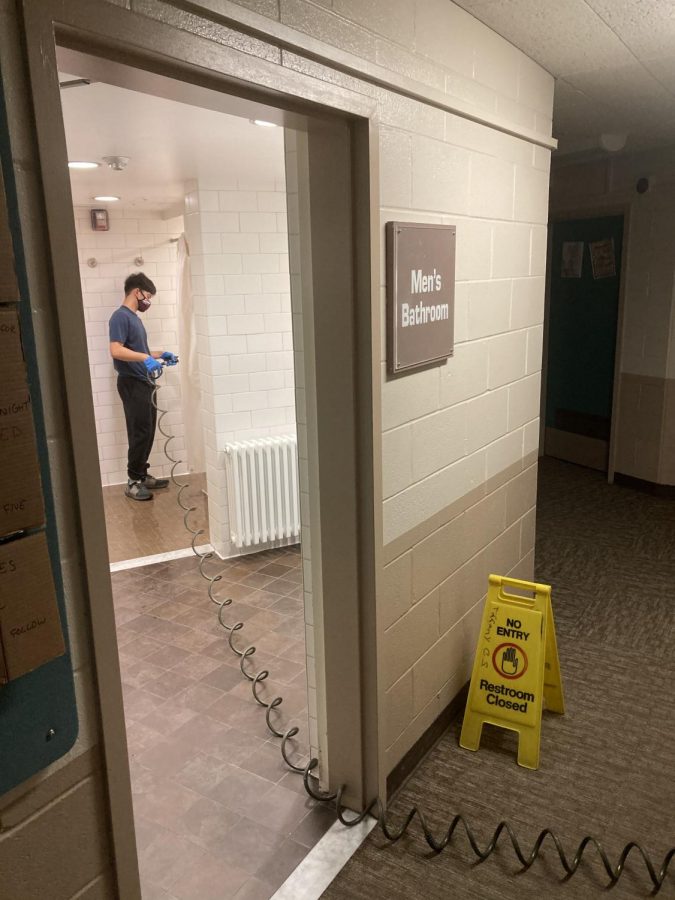 Facilities cleans Ashton 4th West bathroom every morning at 7AM. All bathrooms are cleaned at least twice a day to protect against COVID-19 infection.