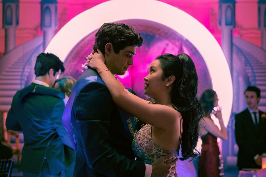 Peter Kavinsky and Lara Jean Covey share a special moment at their senior prom. 