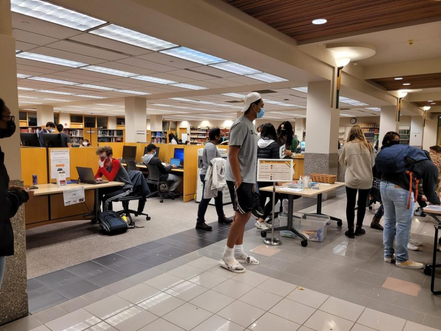 Many students showed up to participate in the Night Against Procrastination event that took place in the library on October 5th. (Latecia Ragland)