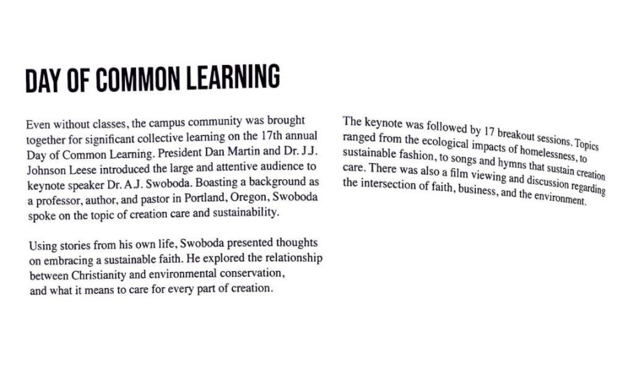 A Cascade archive details the Day of Common Learning that took place in 2018. (Courtesy to Cascade)