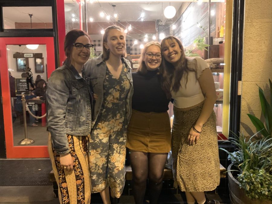 Caitlyn and her friends (left to right) Megan, Helena, and Kiana out in Ballard in early March of 2020, right before lockdowns began. (Courtesy of Caitlyn Schnider)