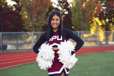 Solo shot of Taylor for her freshman year on the cheer team. (Courtesy of Taylor Hiroyasu)