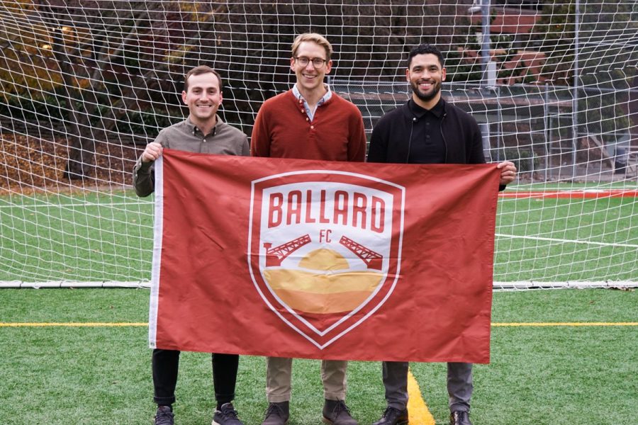 Ballard FC founders Sam Zisette, Chris Kaimmer, Lamar Neagle. (Courtesy of Ballard FC)
