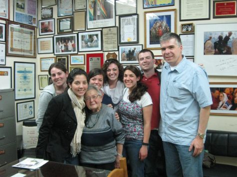 Pete Renn (right) with former students after meeting with an original Madres de Plaza de Mayo in Bueno Aires.