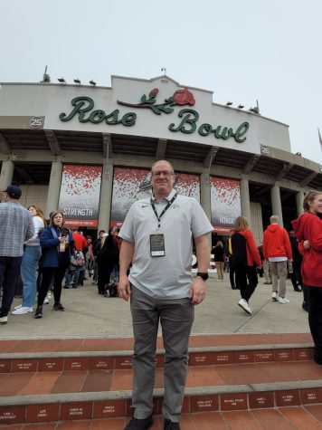Dan Lepse working at the Rose Bowl on January 2nd in Pasadena California. 