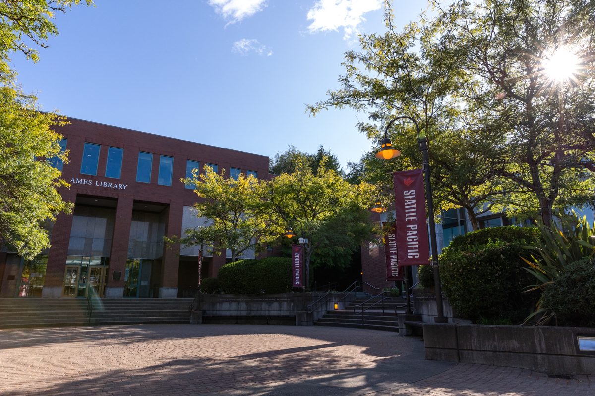 Martin Square is empty on the afternoon of Wednesday, Sept. 6, 2023, two days before students return to campus at Seattle Pacific University. With recent budget cuts many still wonder what campus life may look like this year.