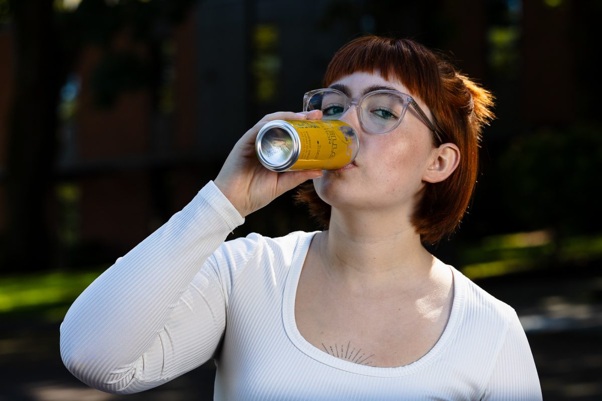 Aubrey Rhoadarmer poses for a portrait with a Redbull on Friday, Sept. 15, 2023.