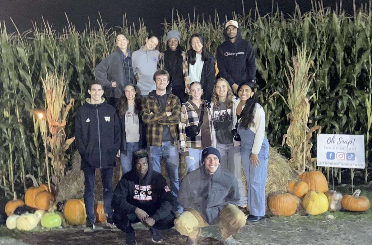 Group picture of the SPU Track and Field team at the Thomas Family Corn Maze on Oct. 20th, 2023 (Courtesy of corn maze staff)