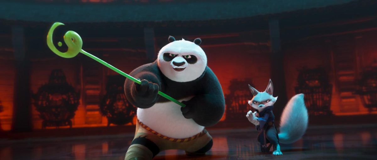 (from left) Po (Jack Black) and Zhen (Awkwafina) in Kung Fu Panda 4 directed by Mike Mitchell