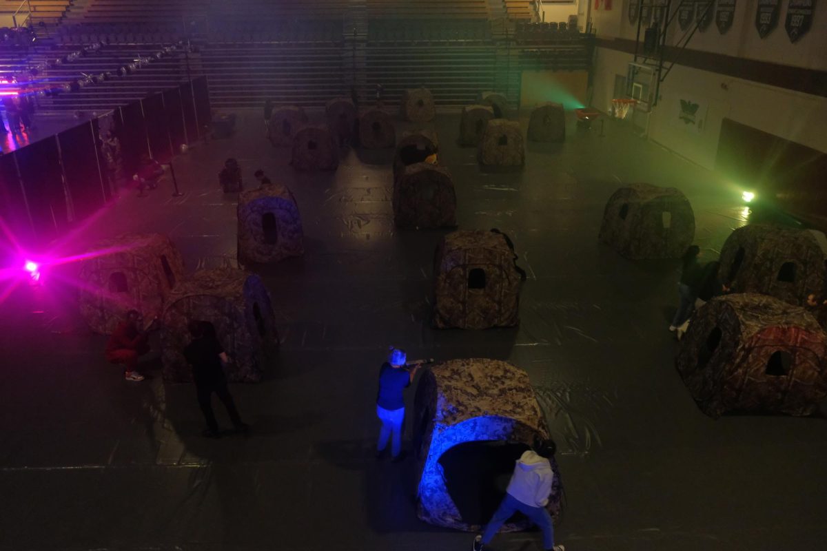 Students participate in the Star Wars laser Tag during first Friday in Royal Brougham Pavilion on Friday, April 5, 2024.
