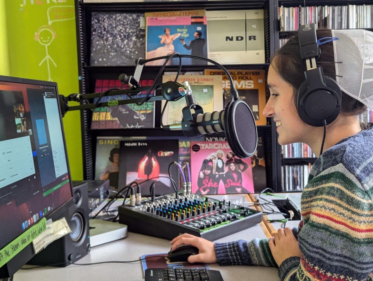 KSPU host Hadley Weathers queuing her favorite songs for her weekly segment "Hadley's Hard Day's Morning."