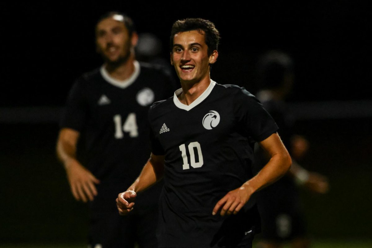 Seattle Pacific midfielder Connor Tollan (10) celebrates after a goal against Western Washington, Saturday, Oct. 5, 2024, in Seattle.