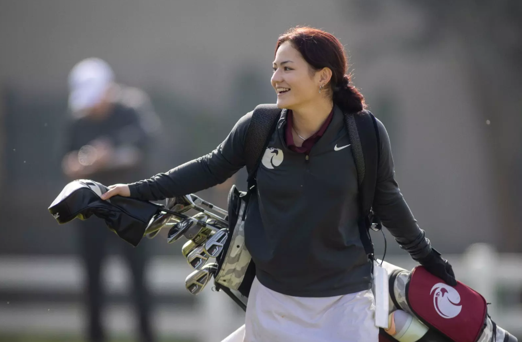 Freshman Anika Schau walks the course at the LA Spring Invite in Los Angeles, California. (Courtesy of Seattle Pacific University Athletics)