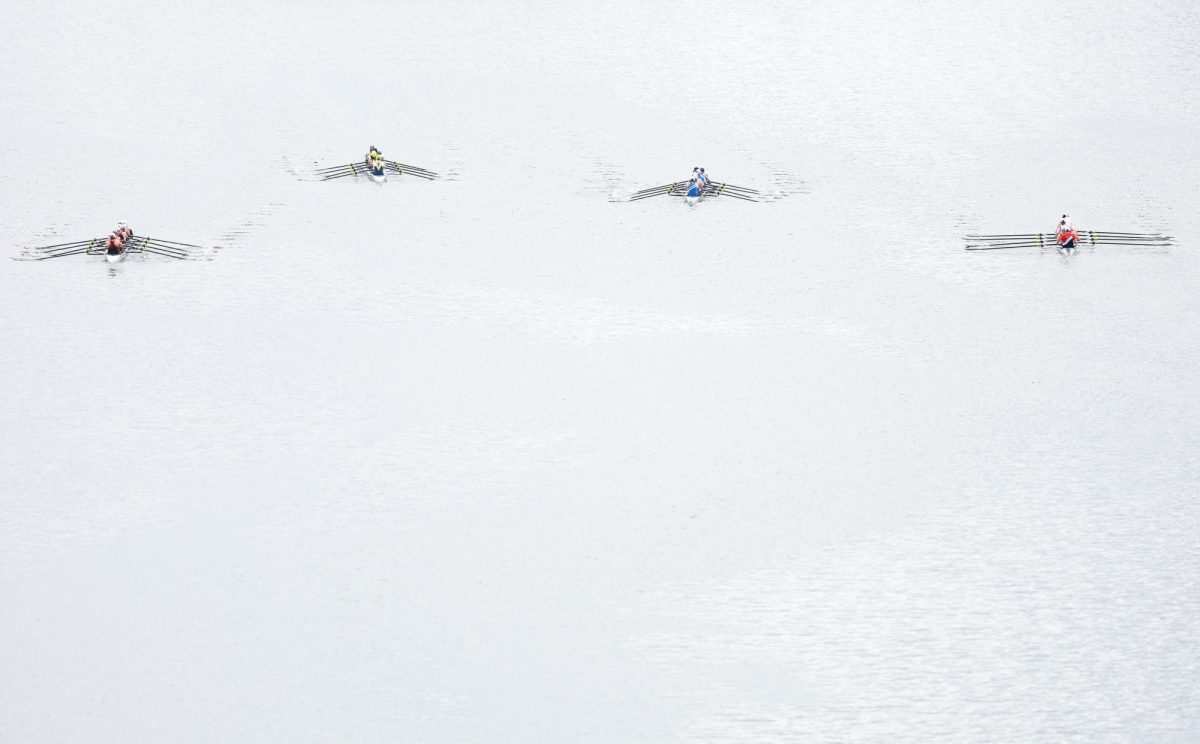 Boats make their way into the cut during the Windermere Cup, Saturday, May 3, 2025, in Seattle.