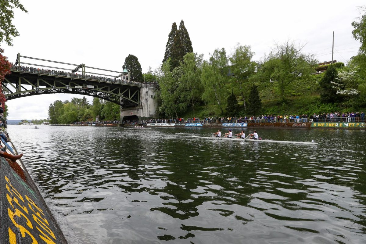 Spectators line the course during the Windermere Cup, Saturday, May 3, 2025, in Seattle.