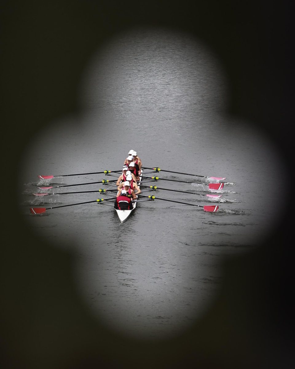 A shell makes its way down the race course during the Opening Day Regatta, Saturday, May 3, 2025, in Seattle.