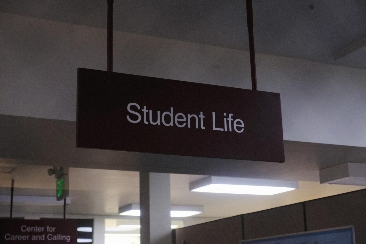 The Office of Student Life sign in the Student Union Building (Jan. 8, 2026).