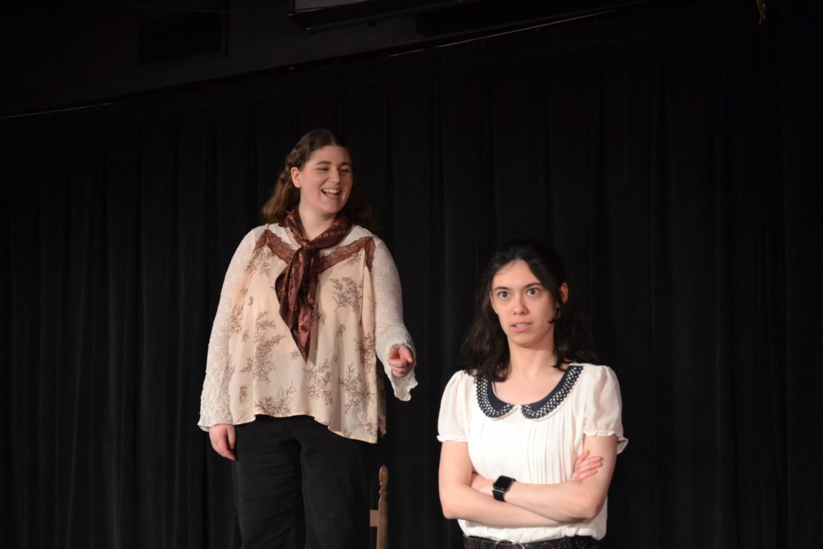 Senior Elisabeth Edmonds & Sophomore Alamea Hill performing in their one-act "Within the Garden Wall" on February 4th, in the McKinley Studio Theatre