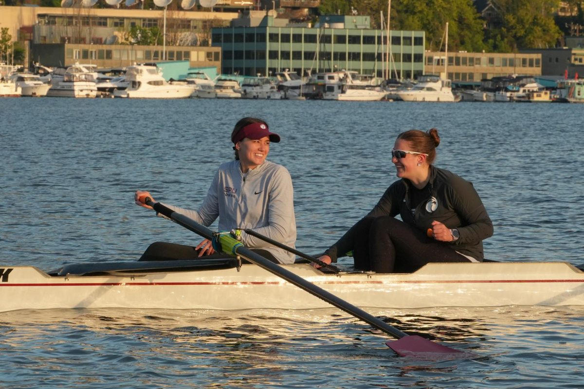 Rowers out on the canal during practice. 