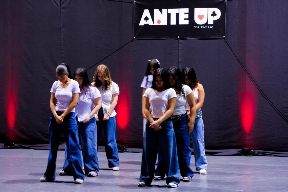 Ante Up, Seattle Pacific University’s dance club, performing in the lower Royal Brougham Pavilion on April 25th, 2026.